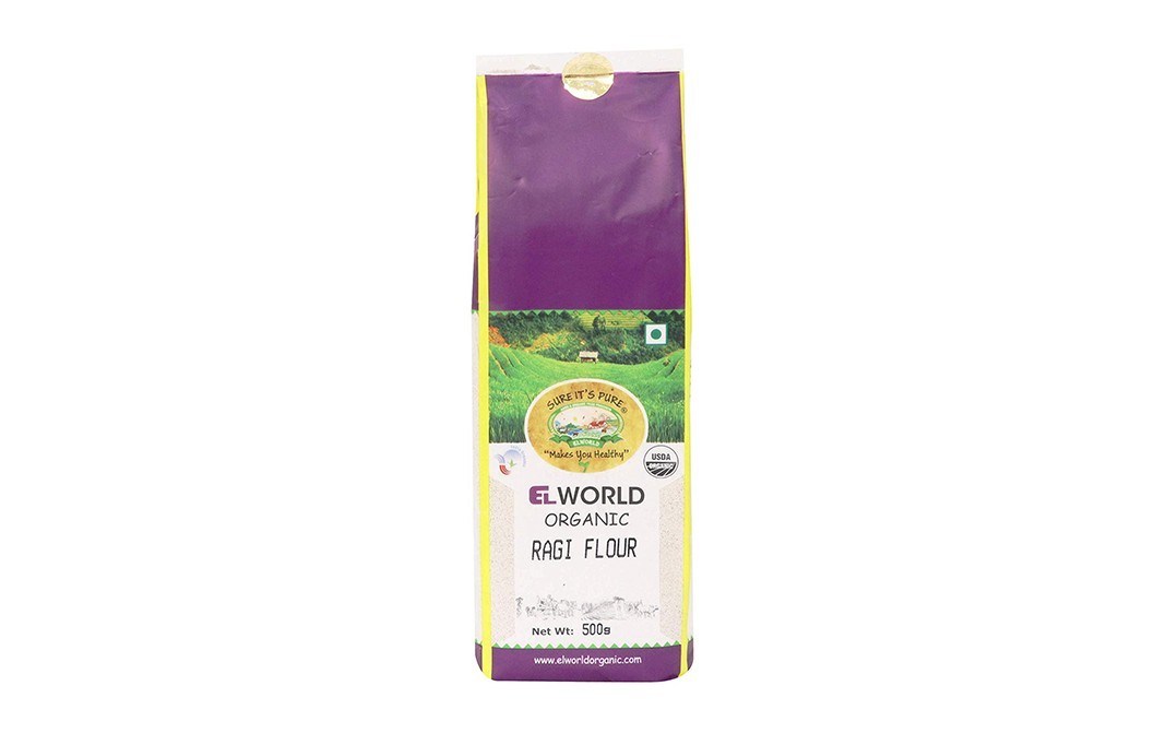Elworld Organic Ragi Flour    Pack  500 grams